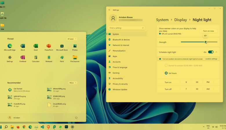 Turn On Night Light in Windows 11